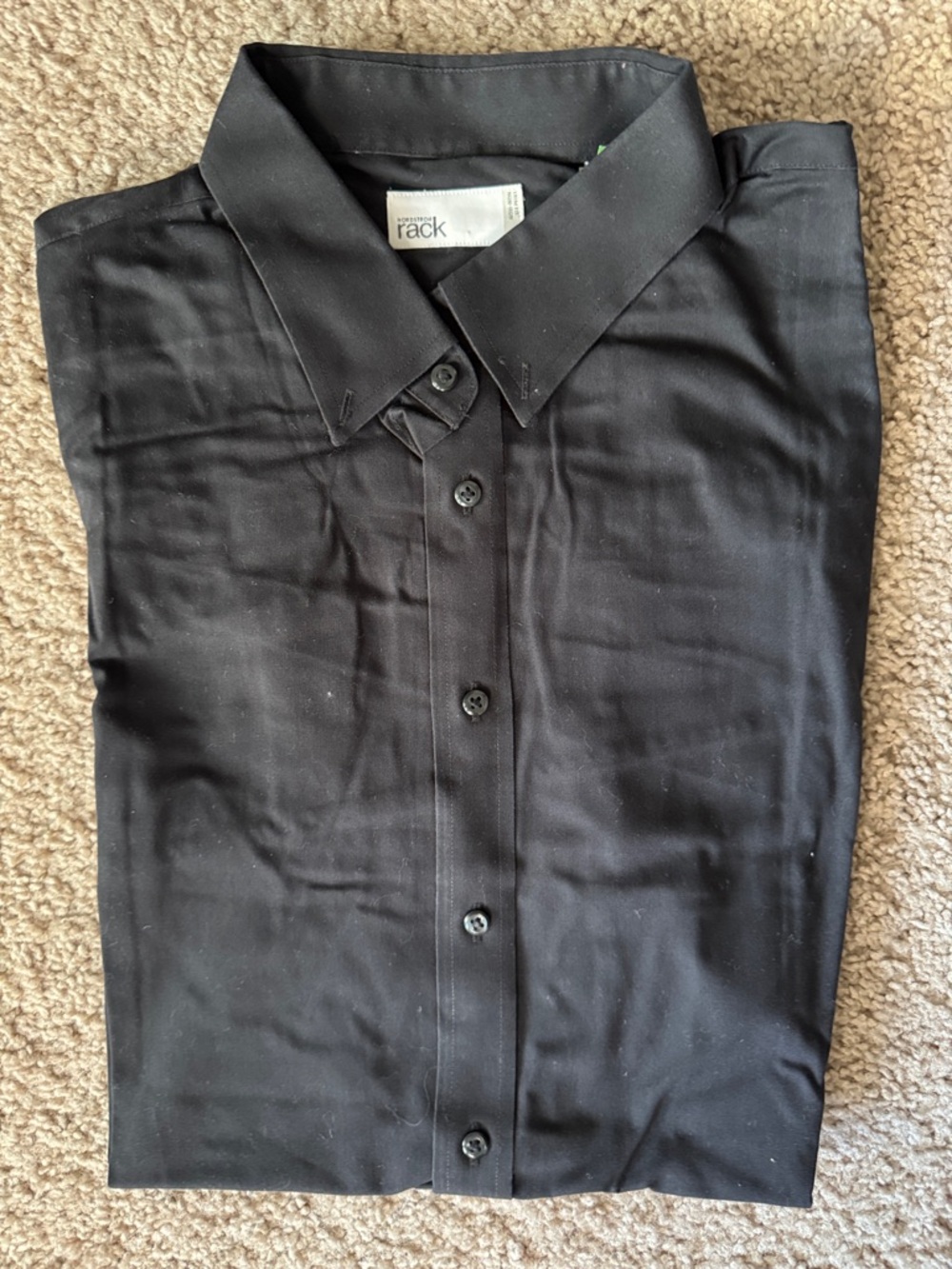 The Rack Men’s Black Dress Shirt - Classic Point Collar
